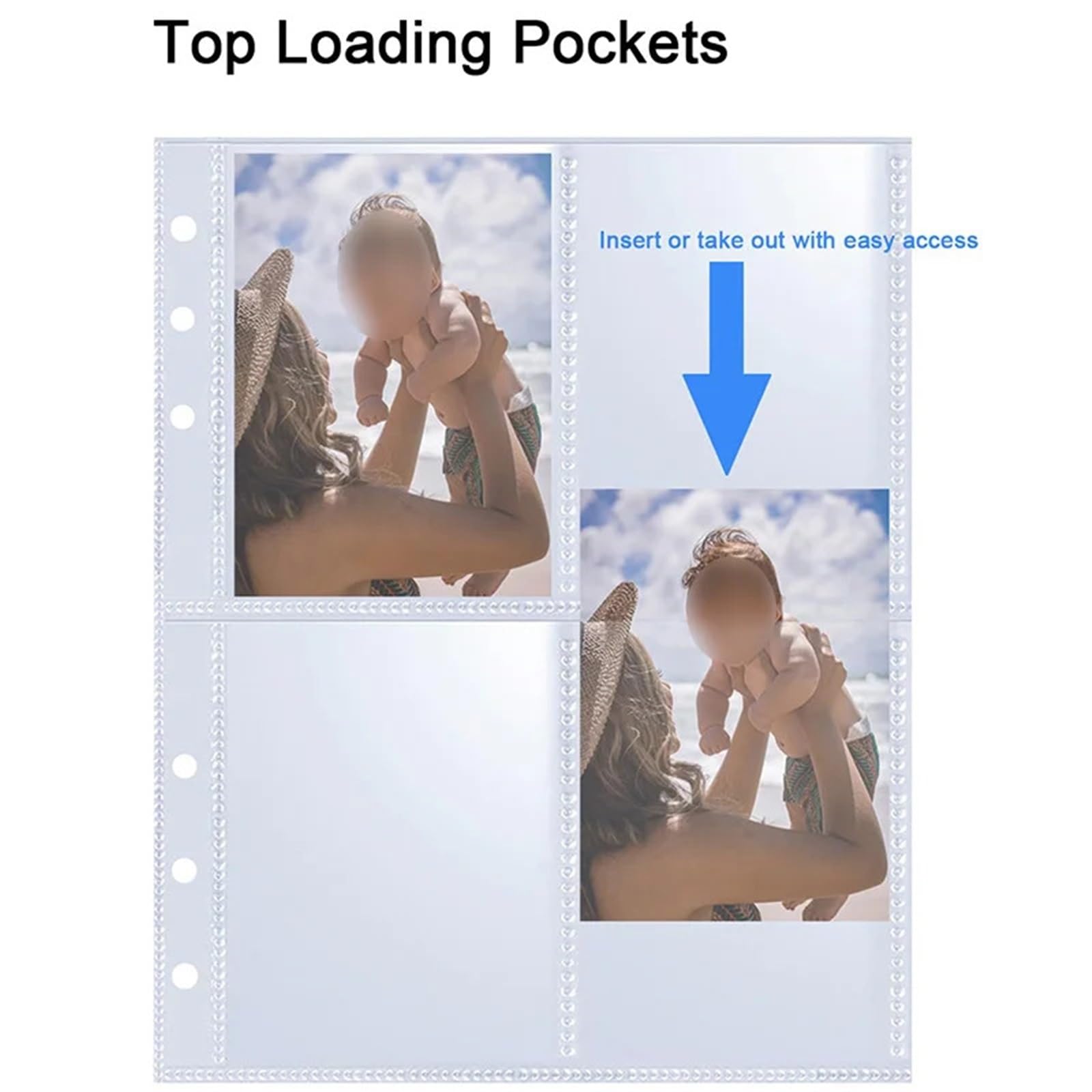 Álbum de fotos A5 de 25 Pas, 4 rejillas por Pa, carpeta de hojas sueltas para tarjetas de ídolos, soporte para tarjetas fotográficas estilo mármol blanco, perfecto para coleccionistas