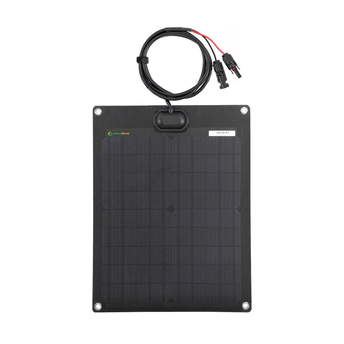 Lensunsolar 20W 12V ETFE Black Flexible Solar Panel, 18.5x13.8in, Ultrathin Ultra Lightweight, PERC Mono High Efficiency Solar Cells, for Campers, RVs, Boats,Camping, Tent
