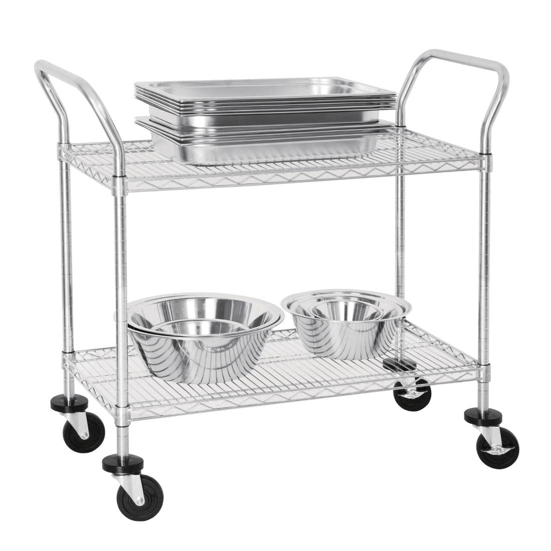 Vogue Chariot de serviceà 2 étages Chromé 960 x 457 x 910 mm