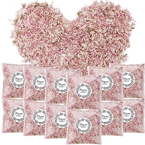 PuretéavHom 12er Pack Konfetti Hochzeit - Natürliches Streublumen Getrocknet Blütenblätter Biologisch Abbaubares Konfetti für Geburtstag Party DIY Deko