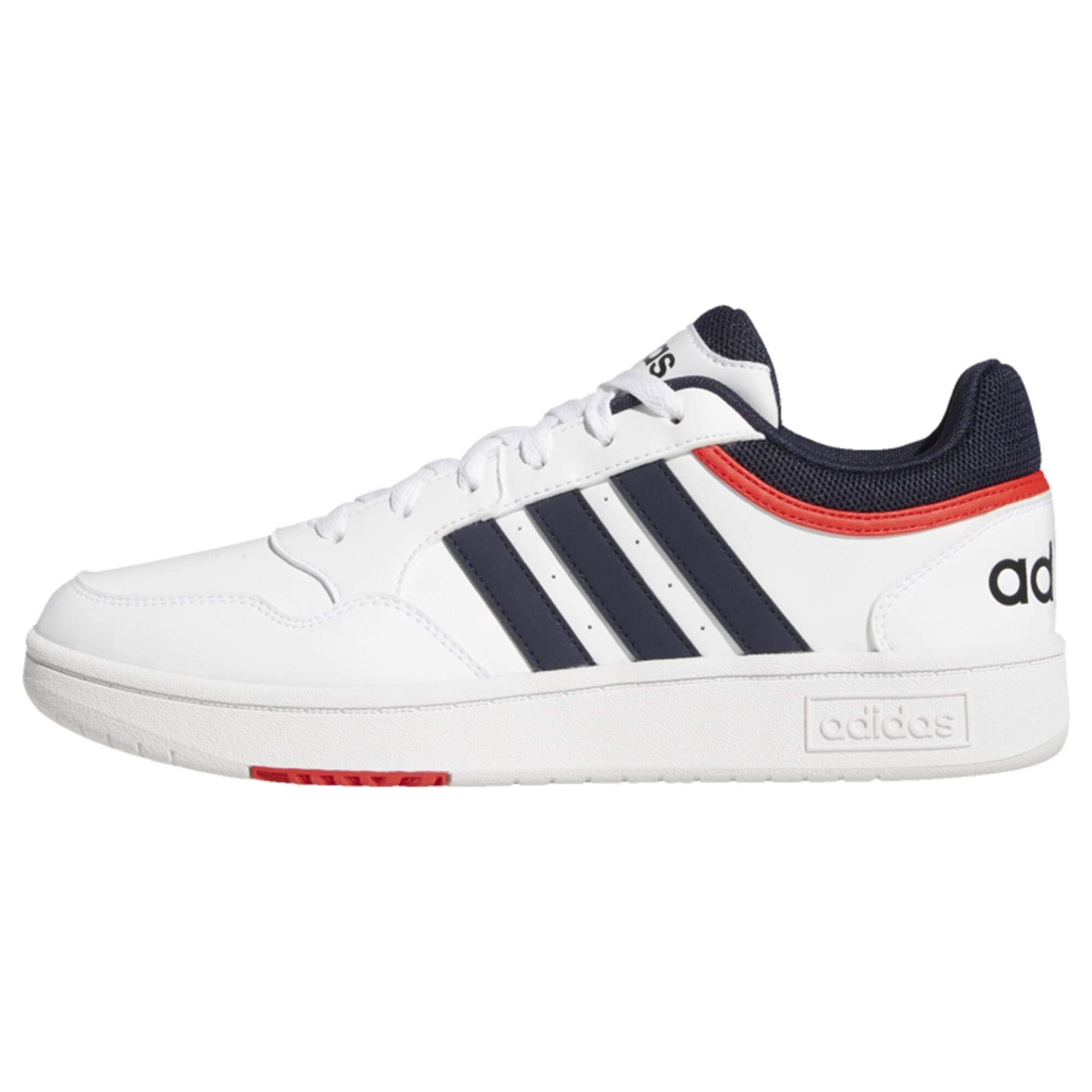 adidas Hoops 3.0 Low Classic Vintage Shoes, Zapatillas para Hombre, Cloud White/Legend Ink/Vivid Red, 41 1/3 EU
