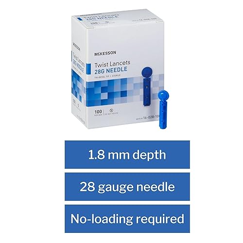 Miniatura 3 de McKesson 16-028-100 Lancet Twist Top - Aguja para lanceta (0.071 in, profundidad calibre 28, 100 unidades)
