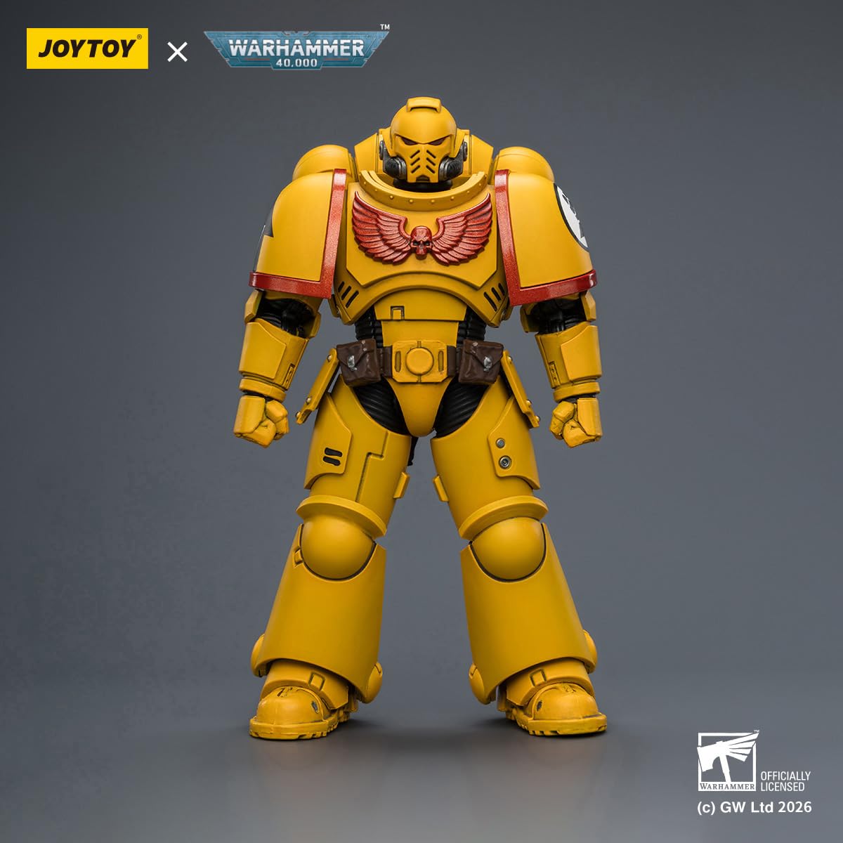 TOYVERSE JOYTOY Warhammer 40,000 Imperial Fists Intercessor con Pistola de Perno y Espada de Cadena, Escala 1/18, Figura de acción Modelo de Personaje a Partir de 15 años