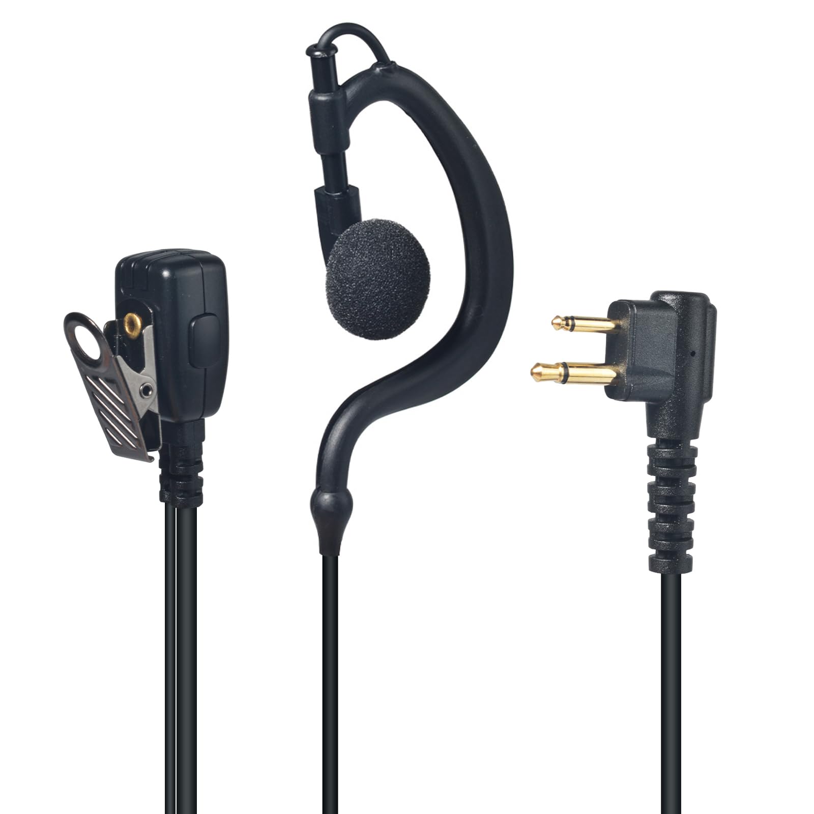 Auricolare Walkie Talkie a Forma di G, Cuffia con Microfono PTT, Compatibile con Motorola a 2 pin, per Radio Bidirezionali CP040 DP1400 GP68 GP88 GP300 (5 pezzi)