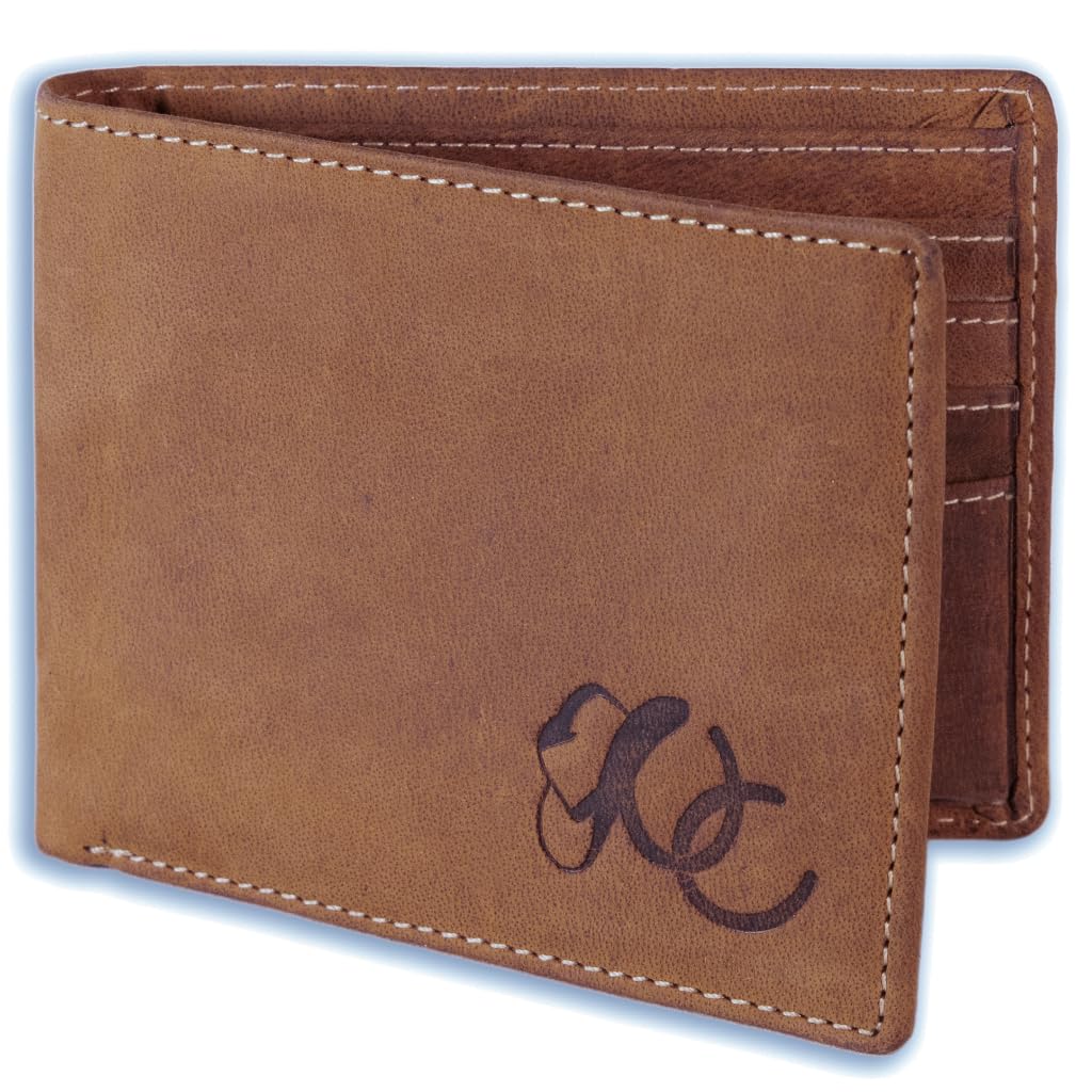 UC Leather Company Wallet for Men-Genuine Leather RFID Blocking Bifold Stylish Wallet With 2 ID Window, RFID Protected