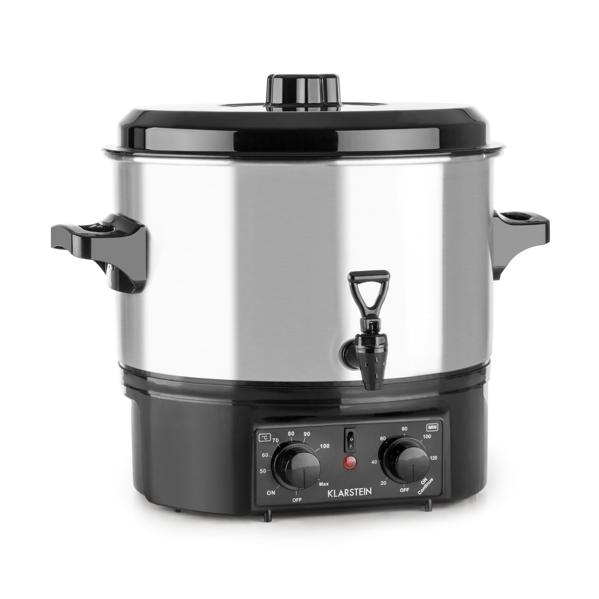 Klarstein Biggie Small - stérilisateur, cuve à stériliser, faitout, marmite à vin chaud, électrique, volumle 16 l, 2000 w, température réglable, interrupteur à minuterie 120 mn, argent
