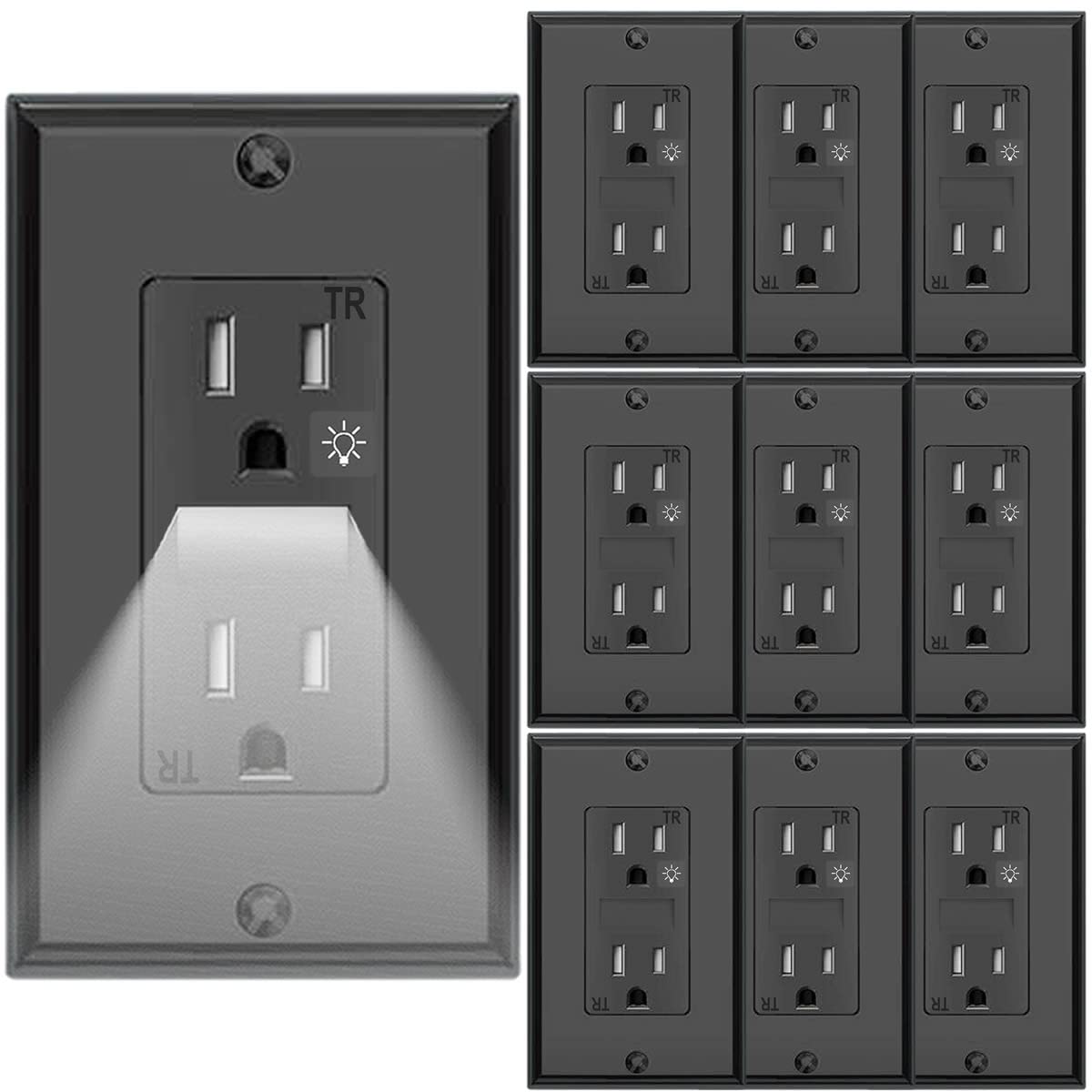 SOZULAMP Night Light Wall Outlets,Electrical Standard