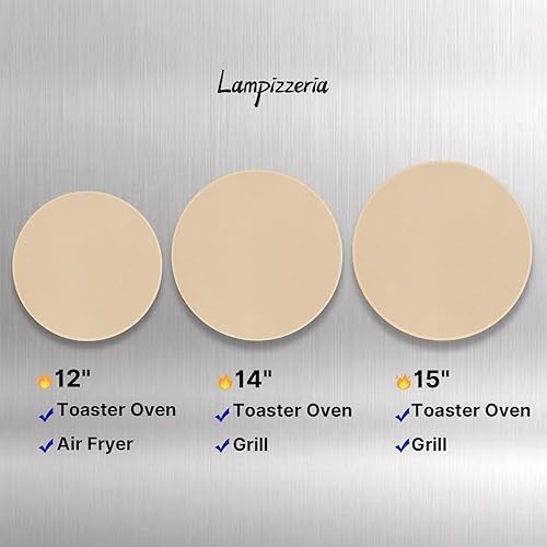 Miniatura 8 de Piedra redonda de pizza de cordierita de 14 pulgadas para hornear, acampar y cocinar al aire libre