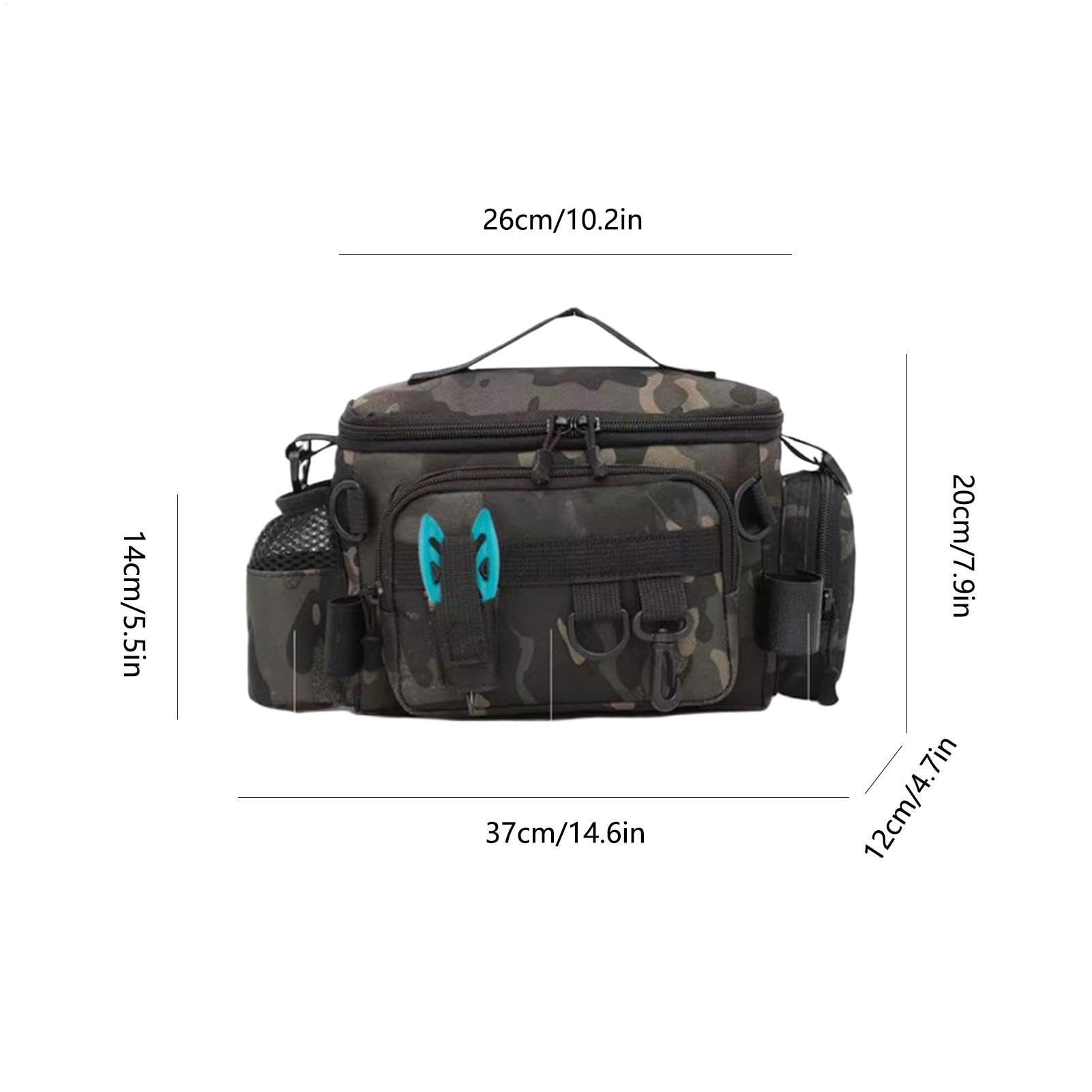 Fishing Bag, Large Capacity Fishing Bag, Fishing Lure Bag, Fishing Rod Carryall, Portable Fishing Bag, Multifunctional Fishing Bag, Fishing Equipment Bag, Fishing Reel Bag, Fishing Bait Carrying Bag