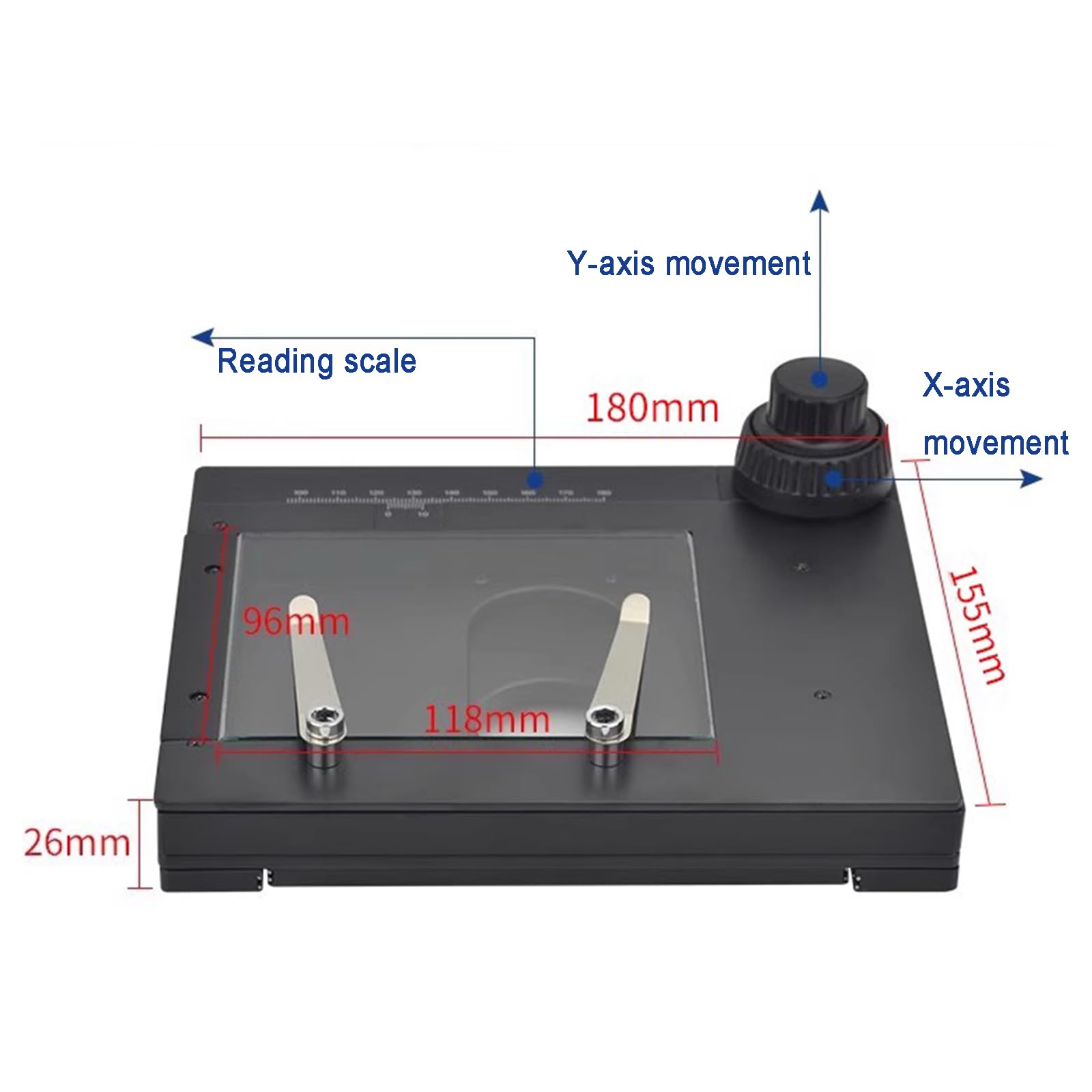 Microscopio XY Axis - Mesa deslizante de viaje, plataforma móvil de escenario deslizante para microscopios estéreo y digitales, ideal para macro/micro fotografía y examen
