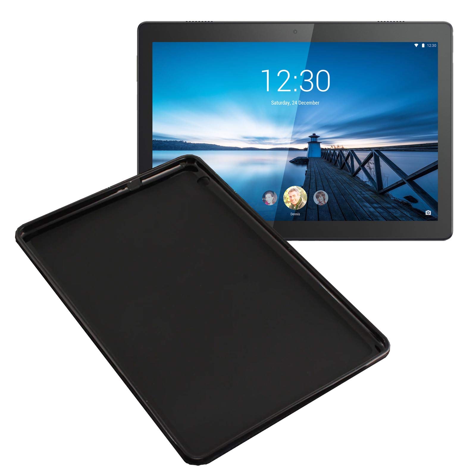 Leder-Hülle Mit Ständer Für Lenovo Tab M10 HD / Smart Tab P10 (10,1 Zoll) – Schwarz, PU-Leder, Mikrofaser-Innenfutter