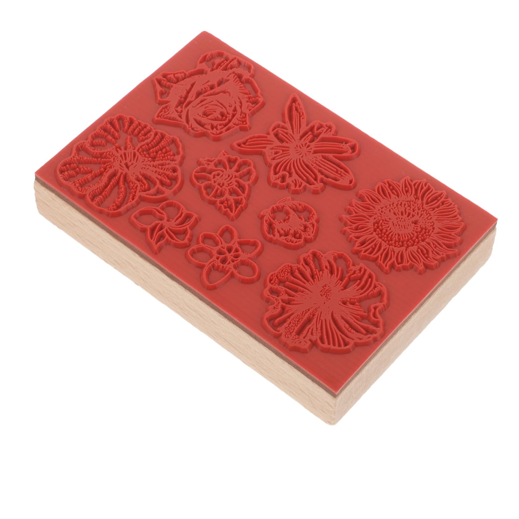 TEHAUX 5pezzi Timbro Legno Decorativo Per Scrapbooking Di Timbri Floreali Per Fai Da Te Per Creare Biglietti e Decorare Diari Compatte e Design Elegante