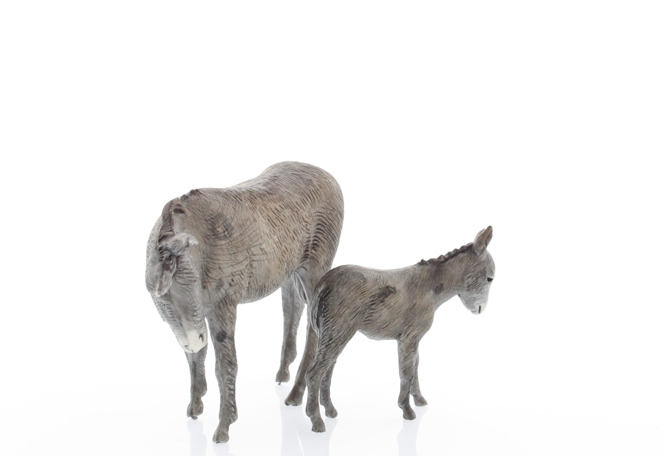 2 Ânes Pour Crèche De Noël - 10 Cm Échelle 1:20 - Figurines Indestructibles Peintes à La Main - Fabriqué En Italie Par Martino Landi