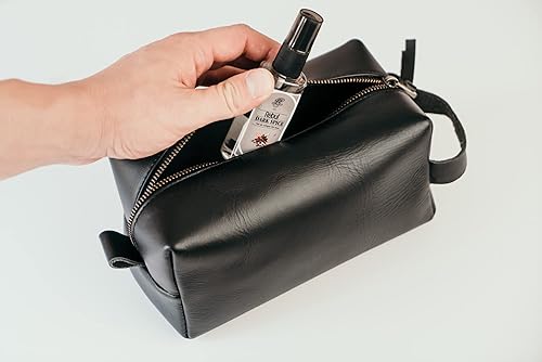 Miniatura 6 de Neceser de cuero genuino, regalos del día del padre, regalo para papá, neceser de viaje, neceser para hombre, neceser para hombre, 3 Negro, Neceser