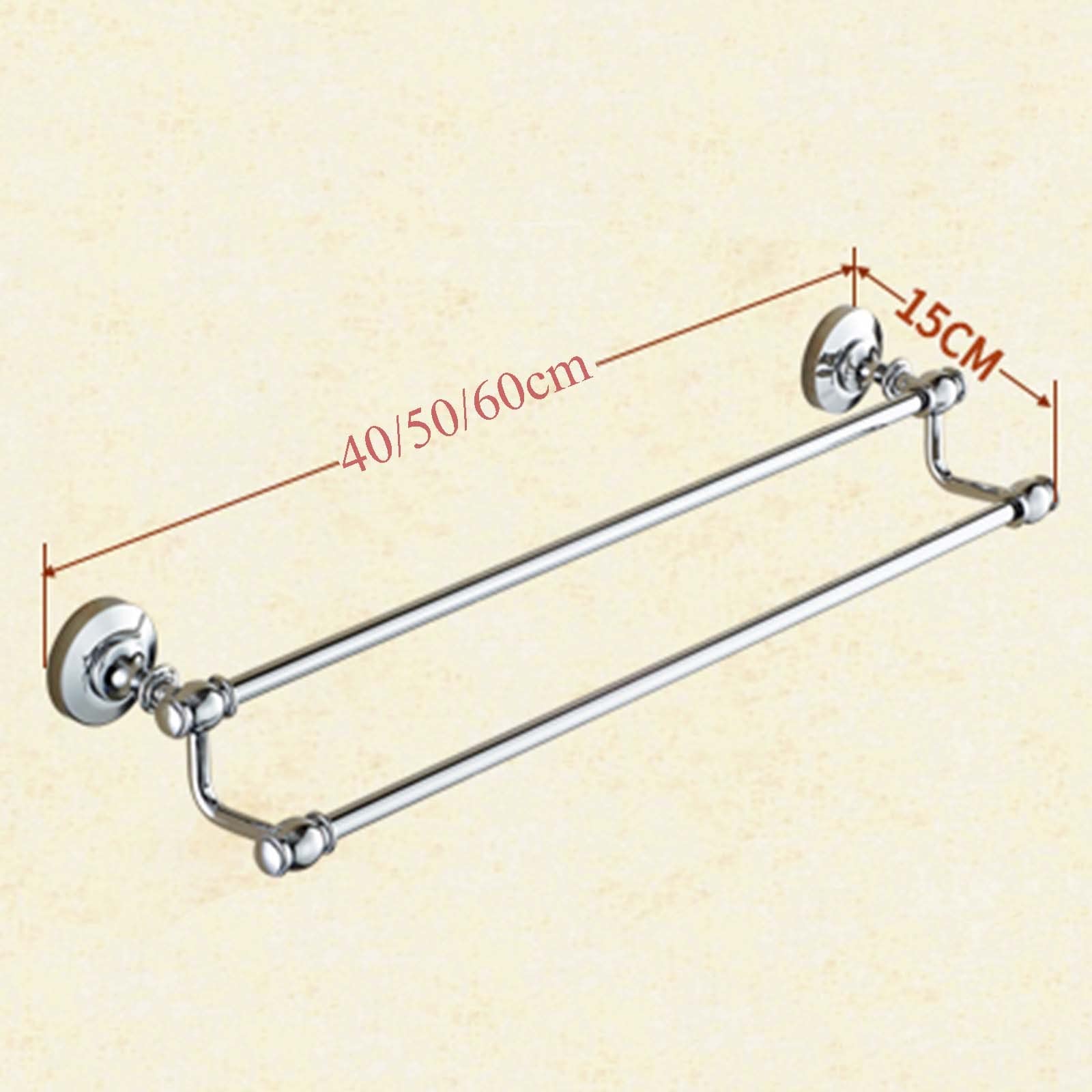 Naścienny uchwyt na ręczniki, bez wiercenia, 60 cm, samoprzylepna mosiężna półka na ręczniki do łazienki i kuchni, design
