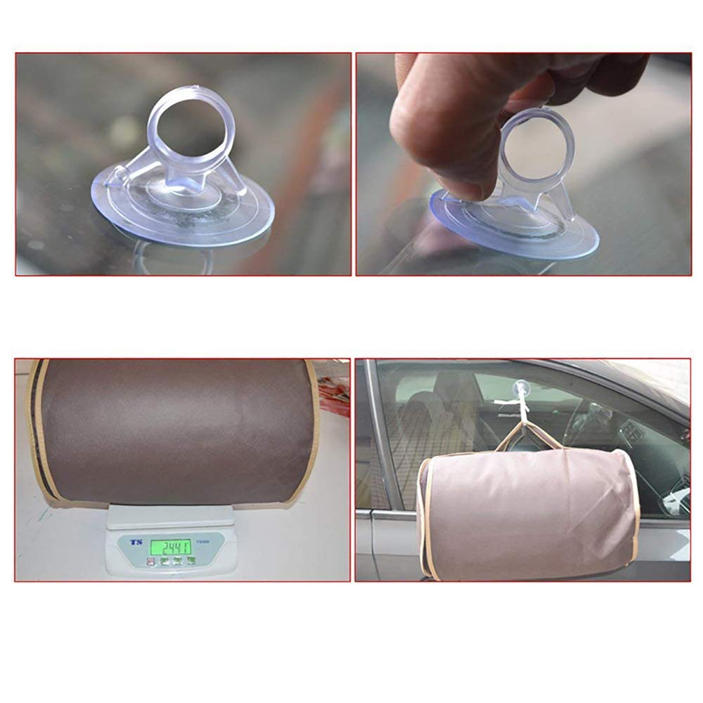 Confezione da 4 ventose per auto riutilizzabili in plastica con gancio a coda di rondine, per parasole auto, durata e attrazione