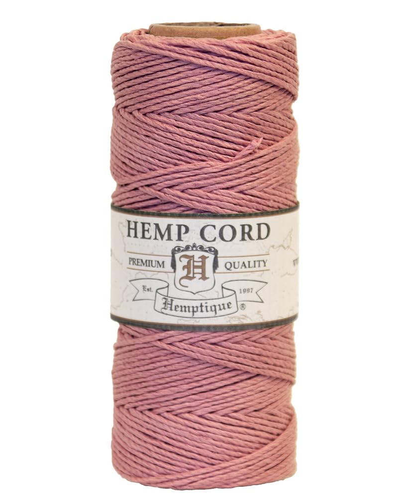 Hemptique Hemp Cord Spool 20lb 205'-Dusty Pink, Other, Multicoloured, 20lb=1mm Length:62.5m
