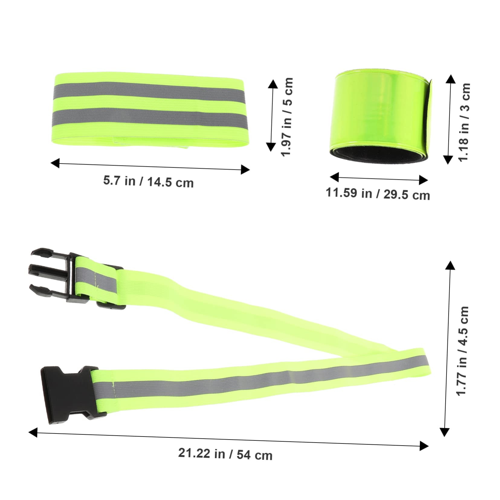 TOYANDONA Juego de Correa Reflectante Bandas Reflectantes cinturón de Correr Banda Reflectante para Caminar Corriendo Pulseras Reflectantes Película Reflectante de Alto Brillo Verde