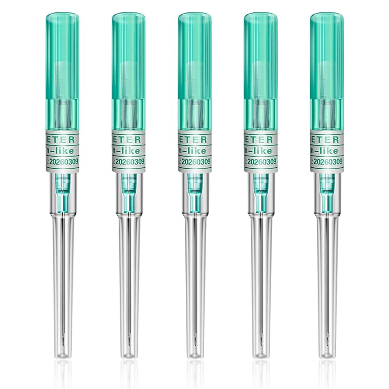 Agulhas para piercing com cateter Autdor 18G em aço inoxidável, pacote com 5 unidades