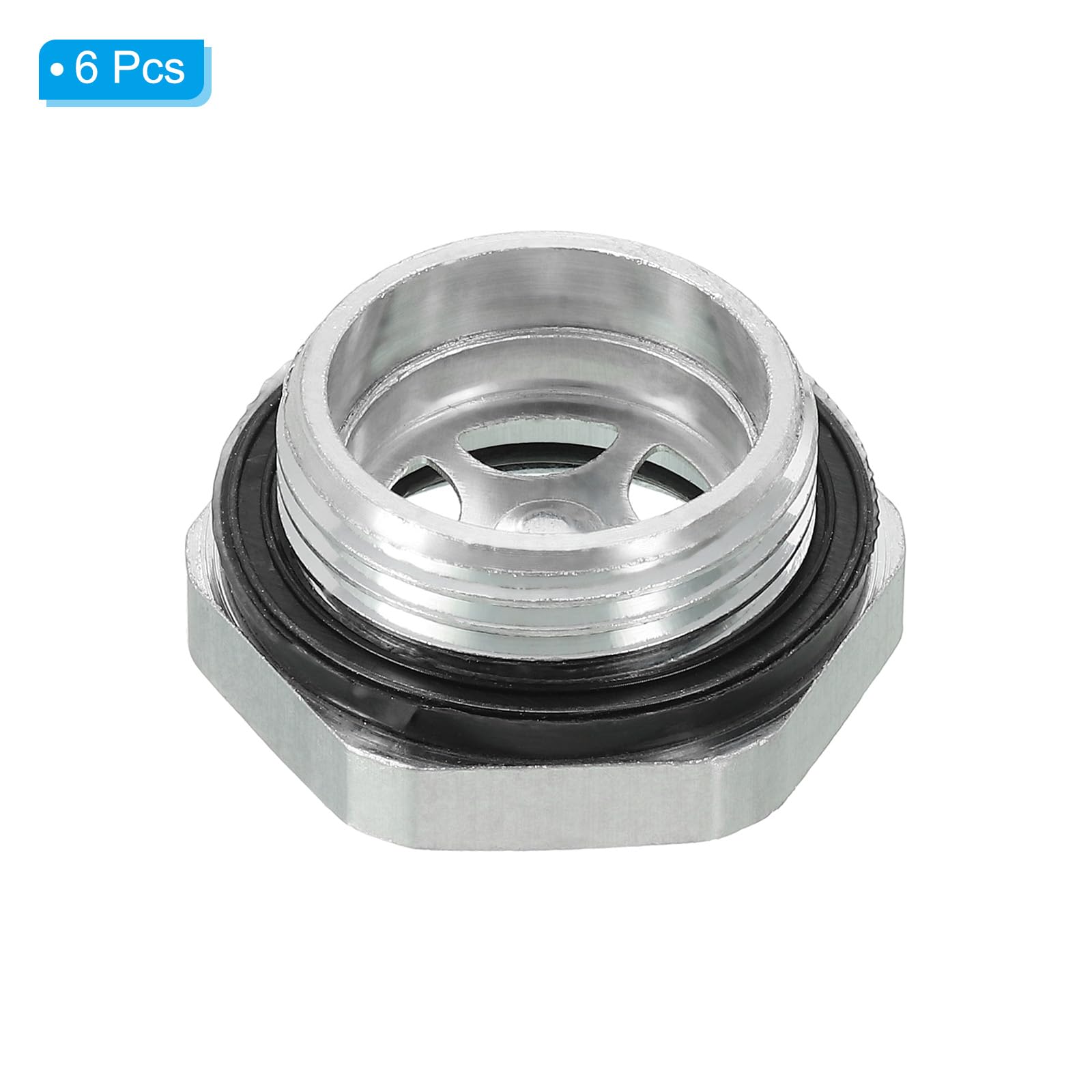 PATIKIL Aria Compressore Olio Mirino Vetro, 6pz G 3/4" Filetto Maschio Alluminio Lega Olio Liquido Livello Indicatore Aria Compressore Parti Con O-ring