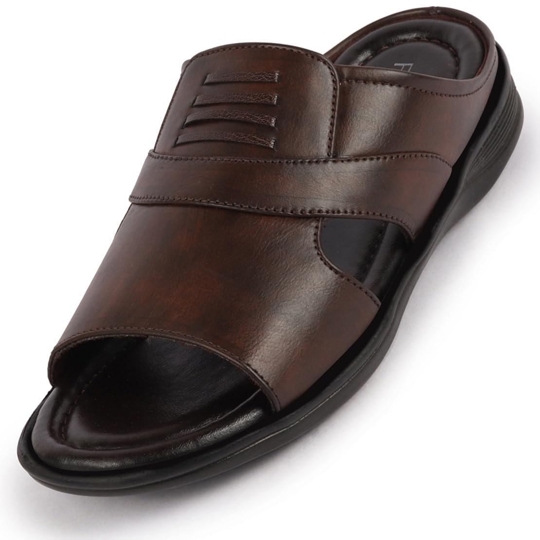 FAUSTO FST KI-512 BROWN-43 Mens Brown Daily Indoor Outdoor Comfort Stitched Open Toe Slip On Slipper (9 UK) (B0CJJXDZ6Q) Amazon Price History, Amazon Price Tracker