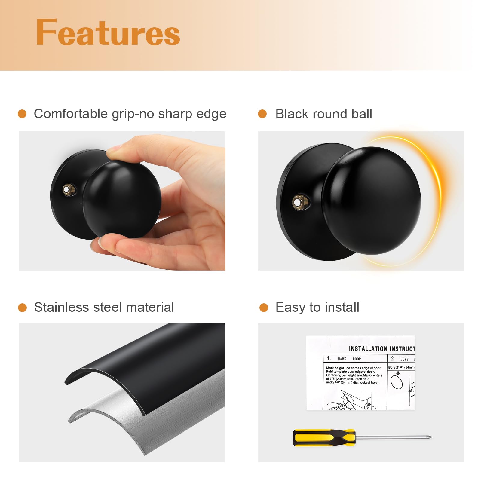 Probrico Dummy Door Knobs - 10 Pack -4