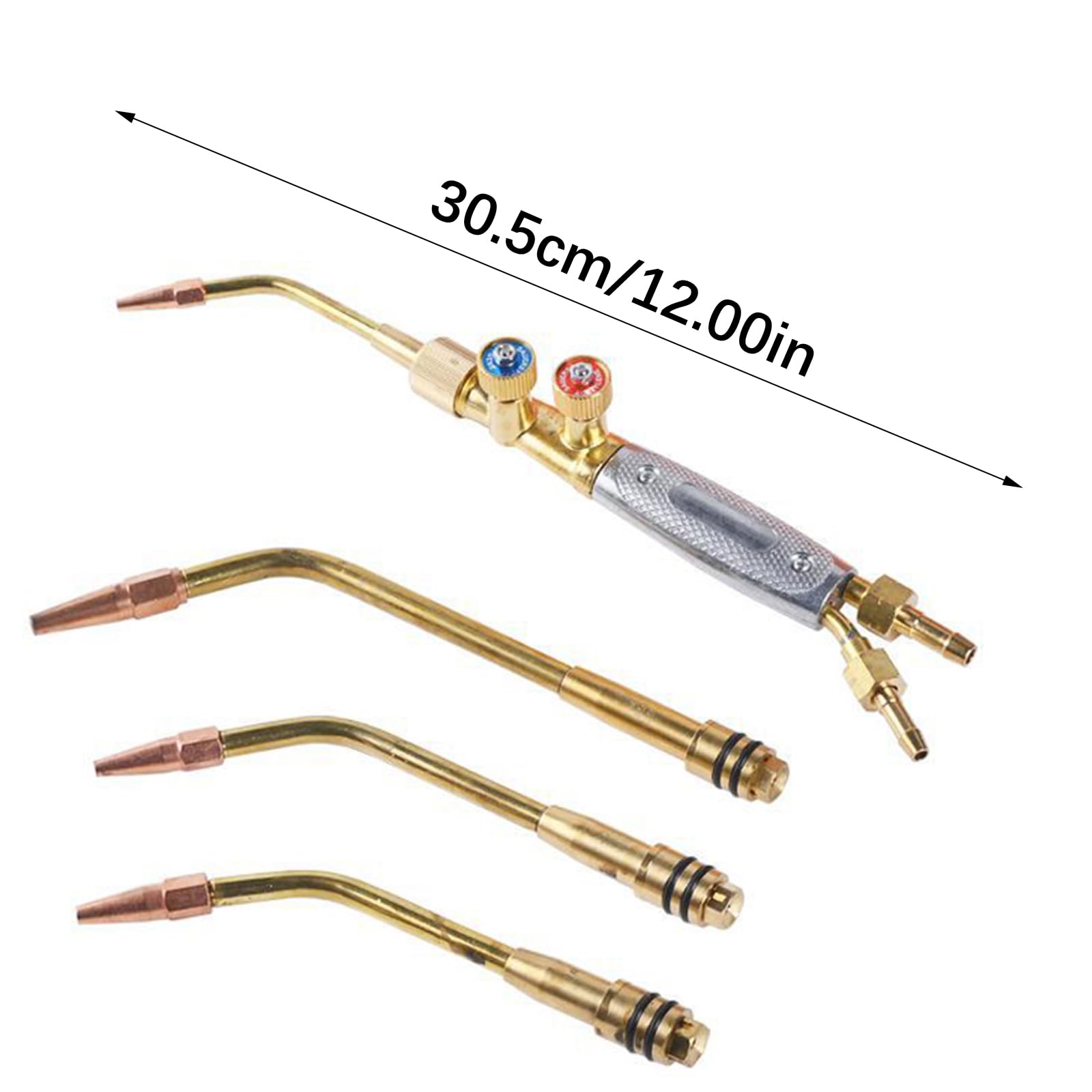 4 maniglie per cannelli per saldatura in rame per punta W J per uso industriale per cannelli per saldatura da 3/8" 24 raccordi per tubi flessibili
