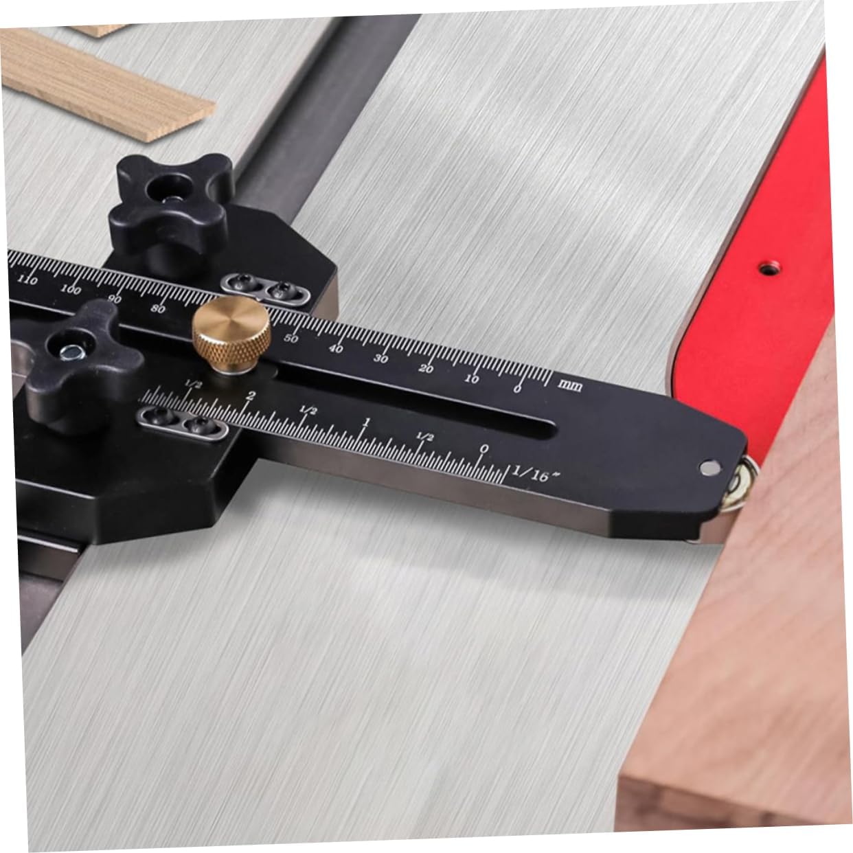 1 set Thin Rip Table Saw Jig Guide for Safe Accurate Repetitive Narrow Strip Cuts Compatible with Table Saws Anodized Construction Woodworking Tool for Efficient Cutting