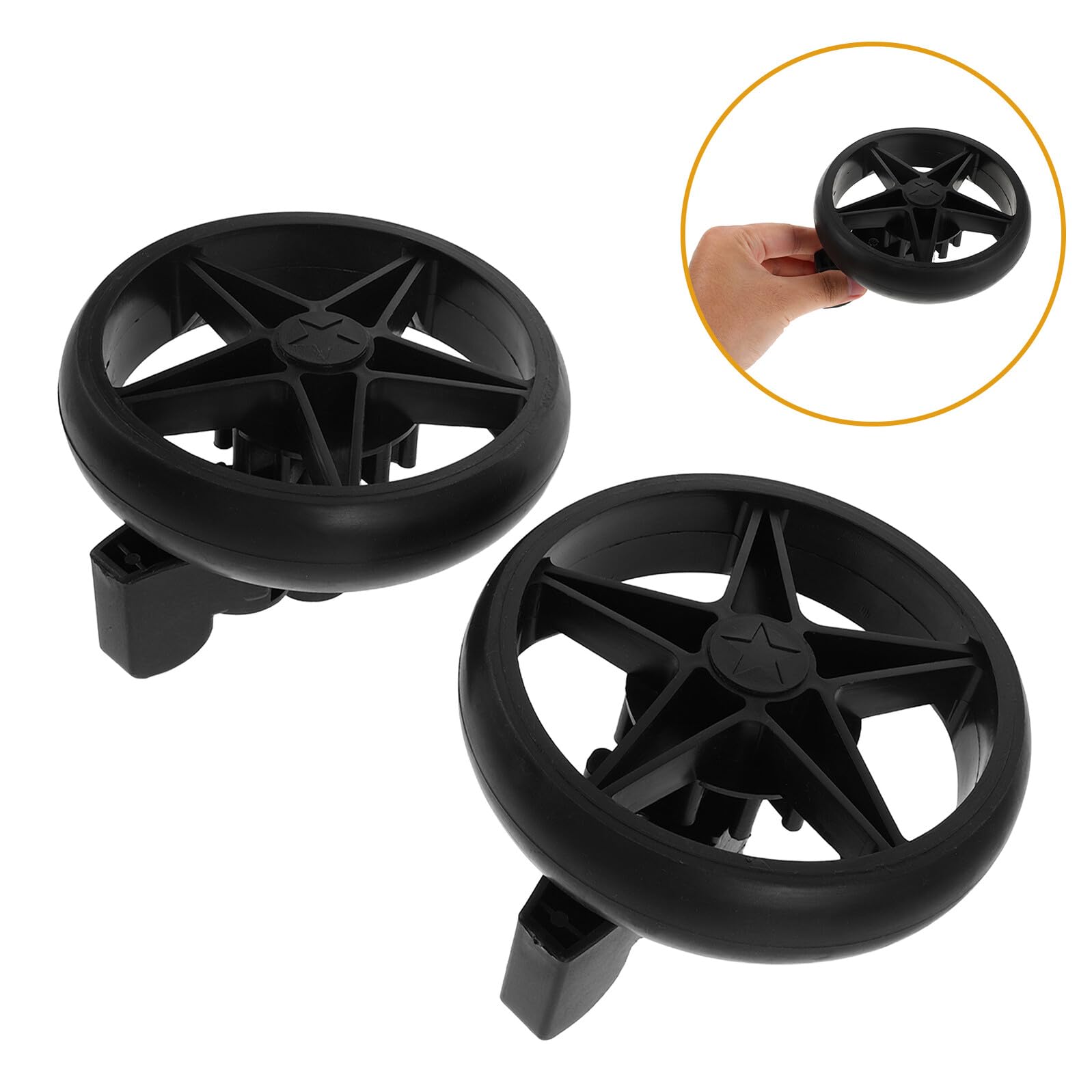 ORFOFE 2 Pièces Roulettes de Rechange Pivotantes Silencieuses pour Poussette et Voiturette avec Frein Accessoires pour Poussettes et Voiturettes Roues pour Trotteur Garçon Fille