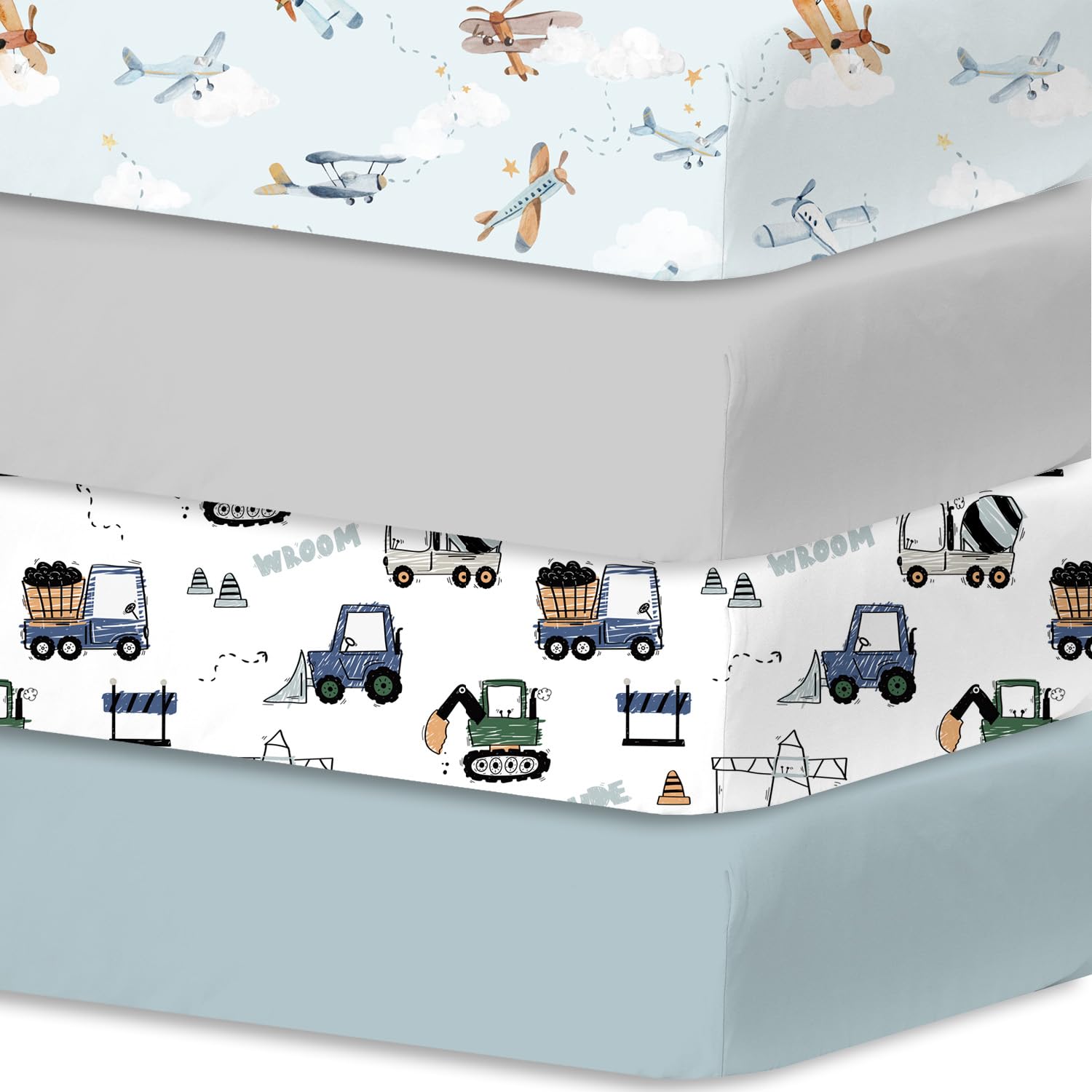 Little Grape Land cot bed sheets 120 x 60 cm fitted 4 Pack