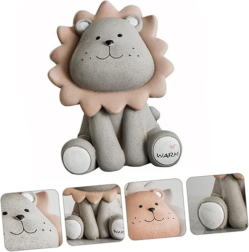 Miniatura 4 de Hucha de león, contenedor de plástico, para niños, juguetes de escritorio, resina, hucha de dibujos animados, figura de animal, olla de dinero, olla