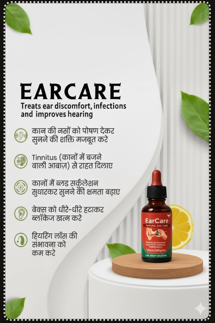 EarCare Natural Ear Drops – Herbal Ear Drop Solution for Ear Pain, Discomfort & Ear Wax Removal | Gentle, Safe & Fast Acting Ear Care Formula (1) — Amazon image 4
