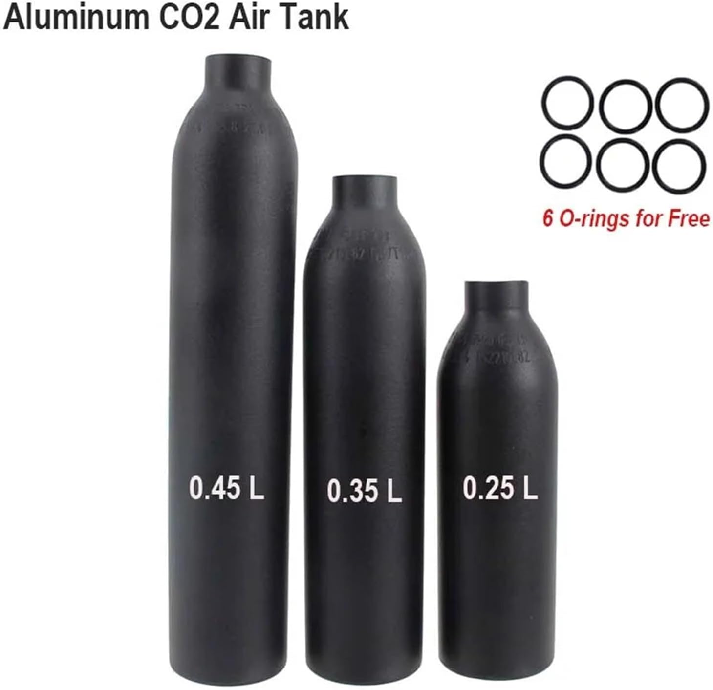 High-Pressure 0.45/0.35/0.25L Aluminum CO2 Air Tank - Safety Explosion-Proof Paintball Bottle Filling Cylinder M18*1.5(1pcs)(0.45L)