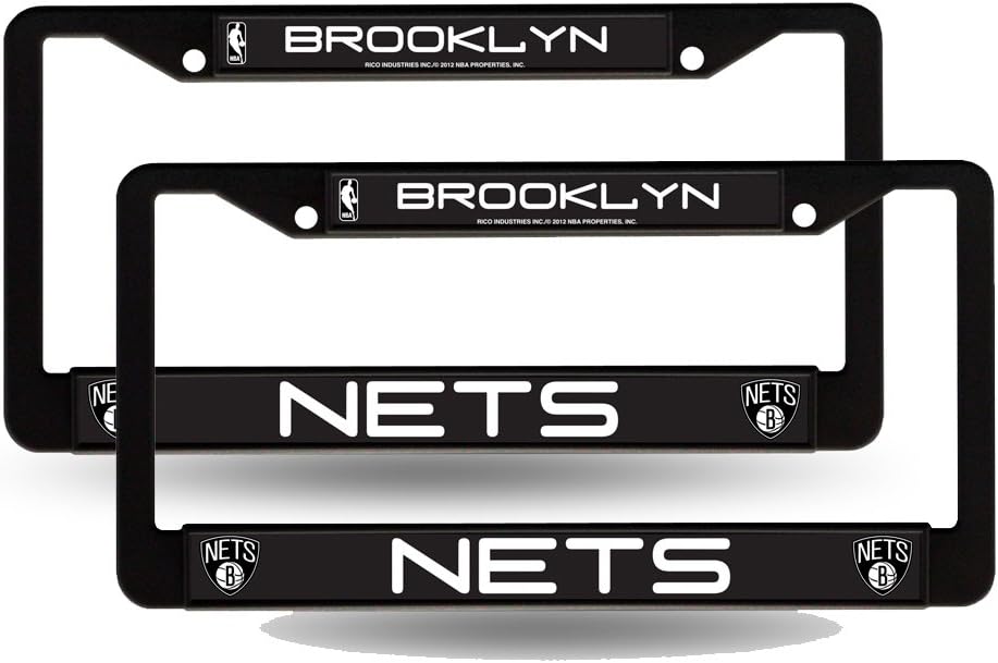Brooklyn Nets NBA Black Metal (2) License Plate Frame Set
