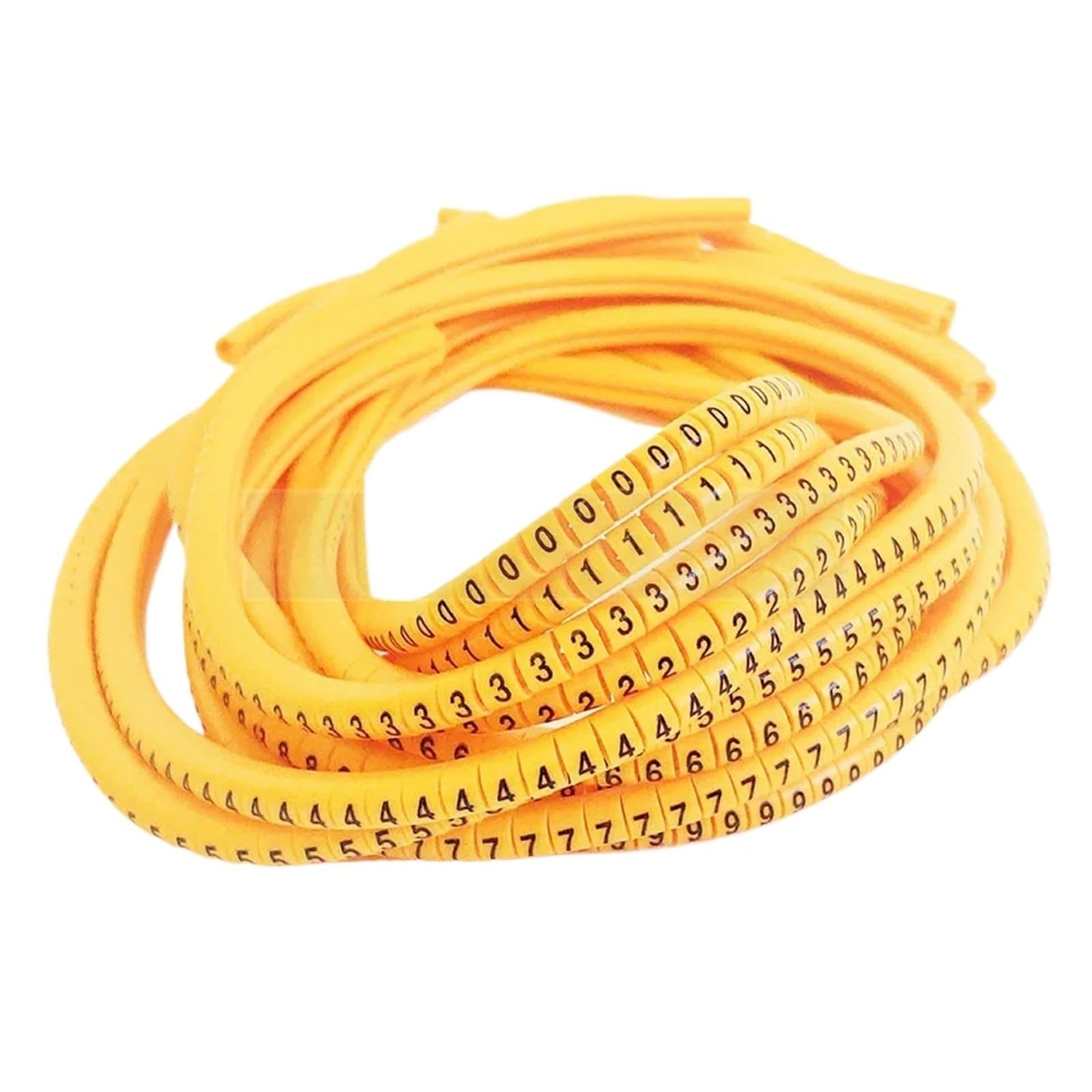 Kabelmarkierung PVC-Kabelmarkierung EC-0 EC-1 Kabeldrahtmarkierungsnummer 0 bis 9 Kabelgröße 1,5 qmm gelbe Farbe PVC-Kabelmarkierungen Isolierungsmarkierung(EC-0-yellow-0-9)