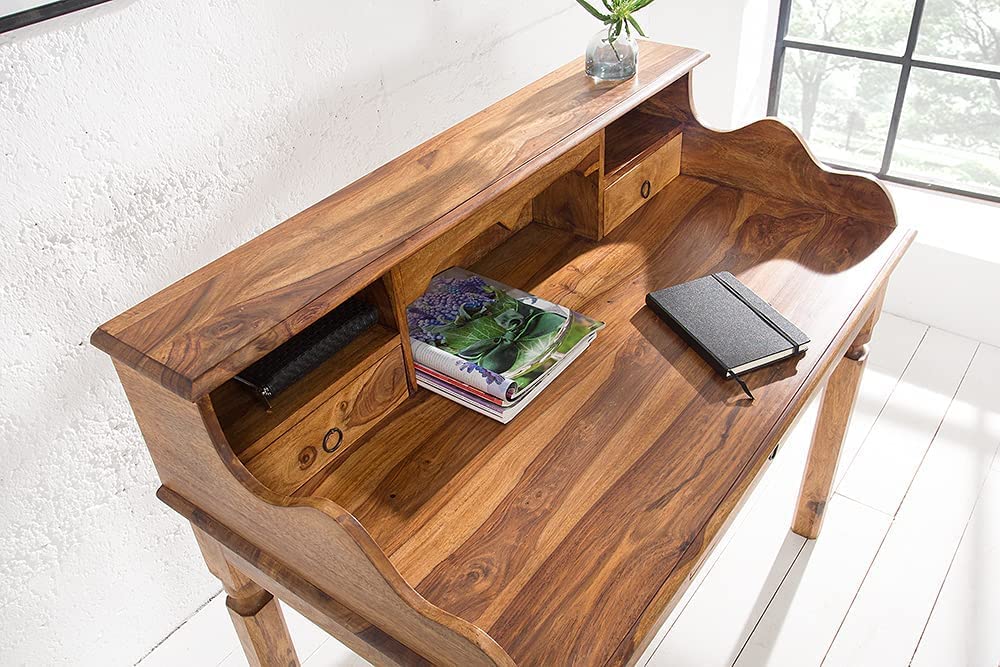 Massiver Schreibtisch NILAY 115cm Palisander Sekretär Sheesham