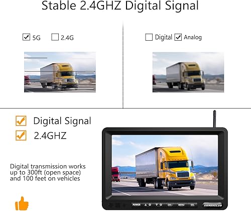 Miniatura 2 de Kit de sistema de cámara de respaldo HD de 9 pulgadas con monitor, grabación en bucle, cámara de visión trasera con cable, cámara impermeable de