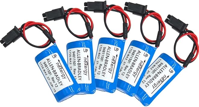 5 Pieces PLC 3.0V 1200mAh Replacement BR2/3A-AB Battery for Allen Bradley 1756-BA2 1747-BA 1770-XO CNC Machine