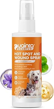 PUAINTA Hot Spot Spray for Dogs, Upgraded Quantum Silver Skin Spray for Dogs, Itch Relief and Hot Spot Treatment for Dogs, Supports Skin Infections and Irritations for All Animals, 2oz