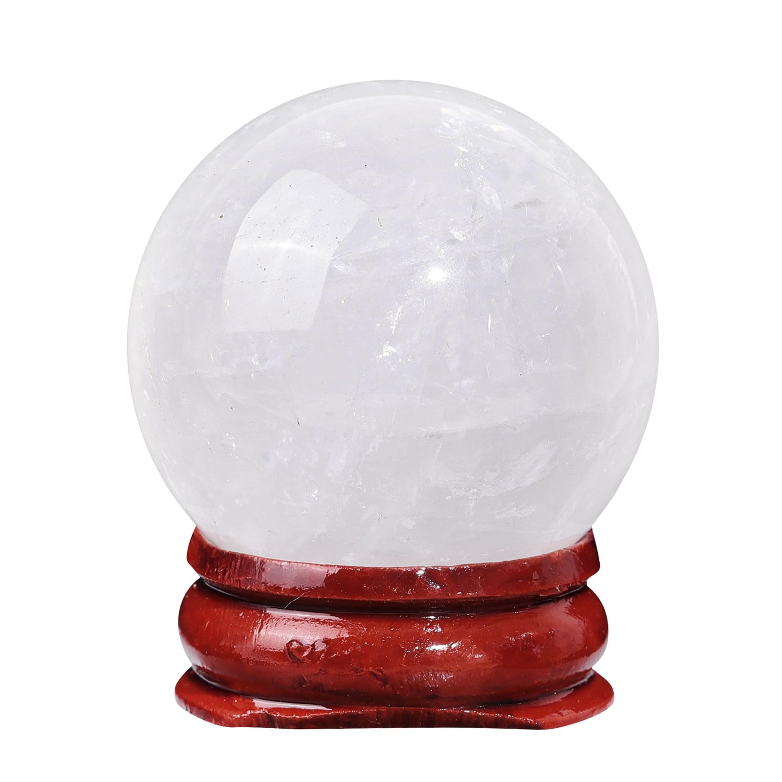 Nupuyai Natural Rock Crystal Ball with Wooden Stand
