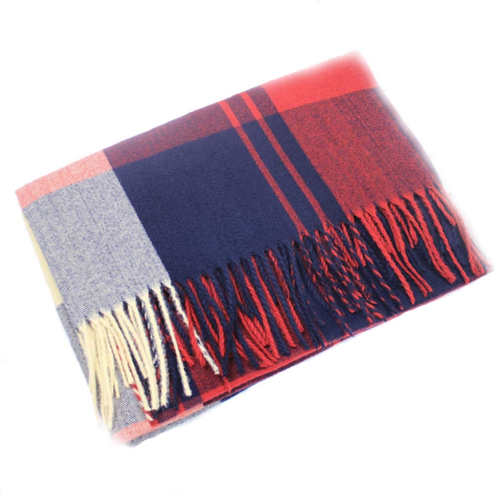 Foulard chaud tartan rouge contre le grand froid hivernal