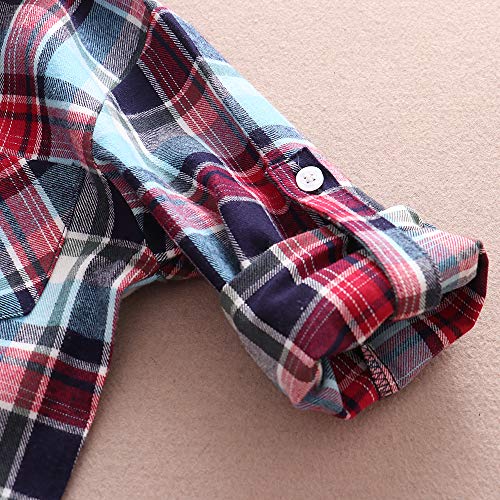 Image of Phorecys Girls' Plaid Flannel Shirt Long Sleeve Button Down Buffalo Checkered Shirt 2T-10 Years