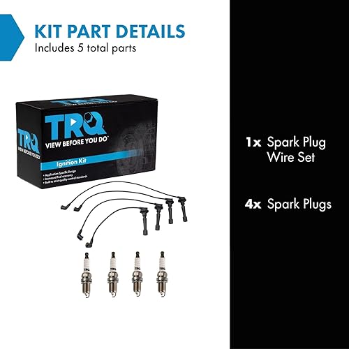 Miniatura 173 de TRQ Kit de bujías de 5 piezas de bujías de iridio compatibles con Chevrolet Aveo 2004-2008 Aveo5 2004-2008