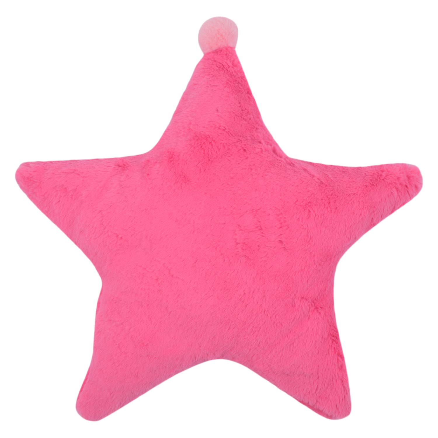 Star Plush Fur Cushion for Sofa Home Decoration (Dark Pink)