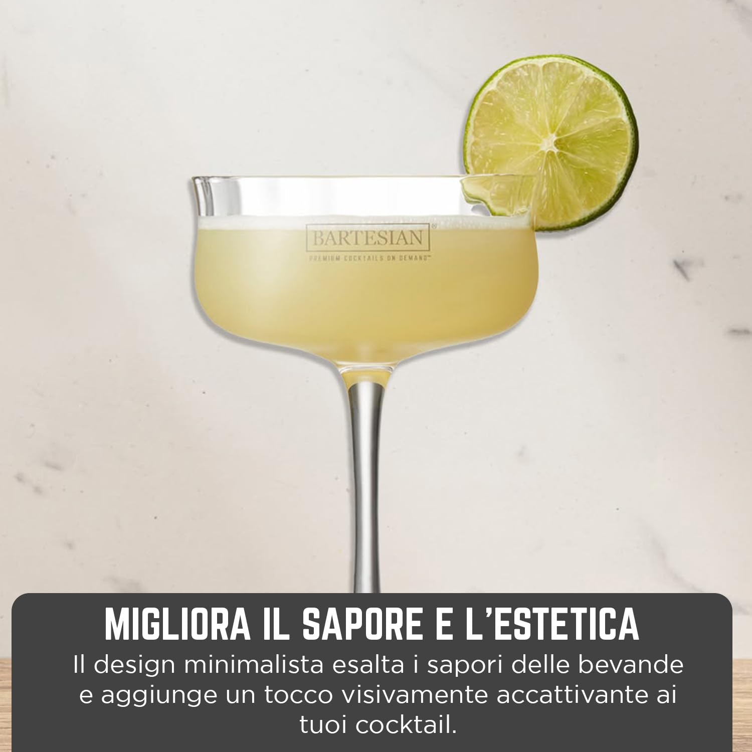 Bartesian Bicchiere Coupe – Bicchieri per Cocktail & Mocktail, Bicchieri da Bar per Cocktail Classici senza Ghiaccio, Bicchiere per Martini, Manhattan, Cosmopolitan, Daiquiri, 207 ml, Set da 2
