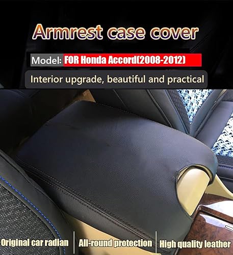 Miniatura 61 de Great-luck Leather Center Console Cover Armrest Pad,Protector Armrest Box Cover Accessories Keep Your Armrest in a More Comfortable Feeling(black