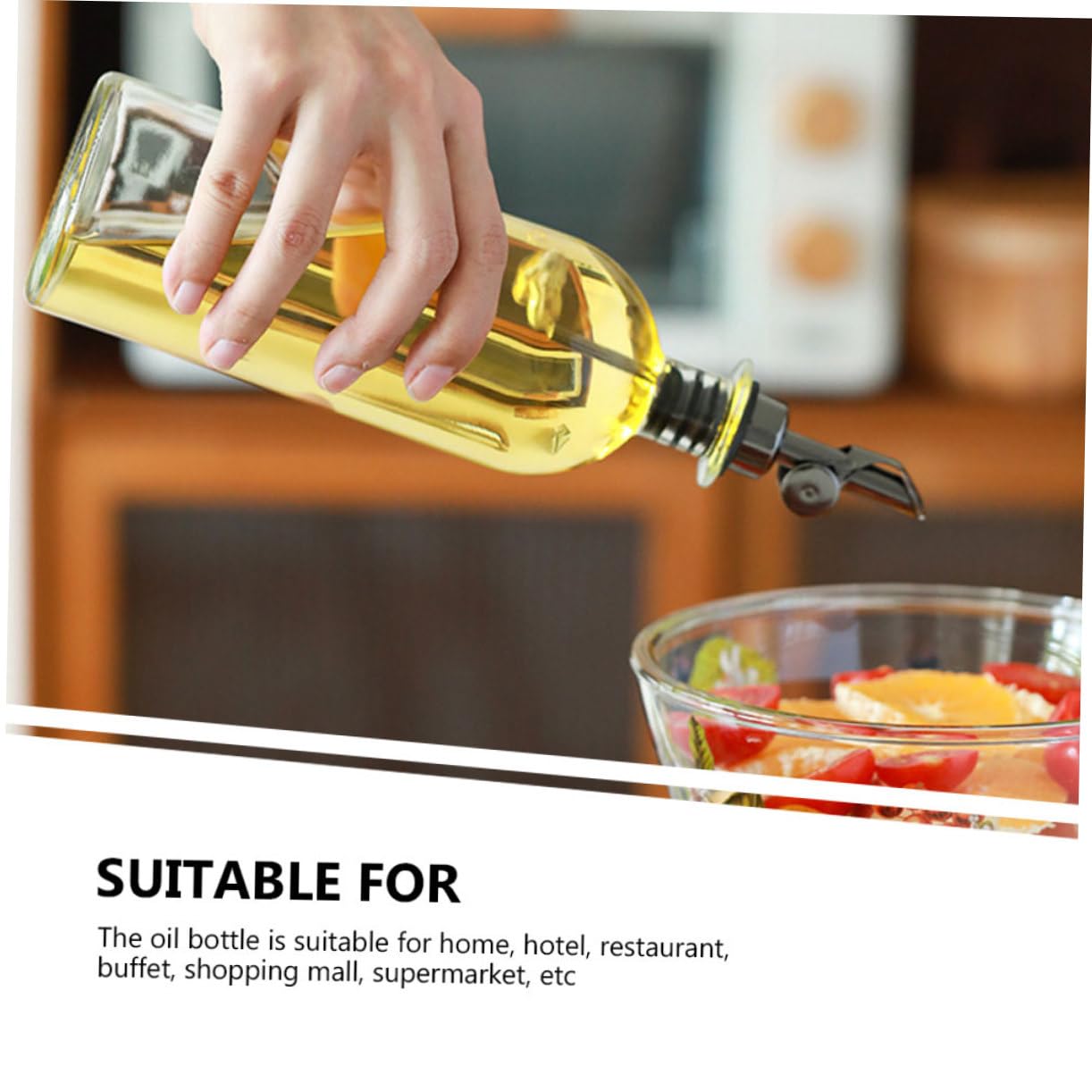 Cabilock 2piezas Aceitera De Vidrio Dispensador De Aceite Boquilla Para Cocina Almacenamiento De Aceite y Vinagre