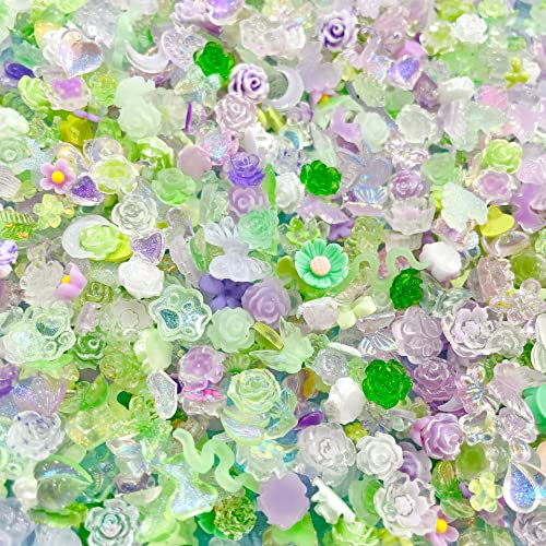 Acrylic Nail Art Charms 3D Colorful White Aurora Camellia Nail Art Jewelry Resin Flowers Design Purple Green Nail Art Accessories Purple Rhyme Green Love Camellia Cat Claw Diy Fairy Material #TOP4