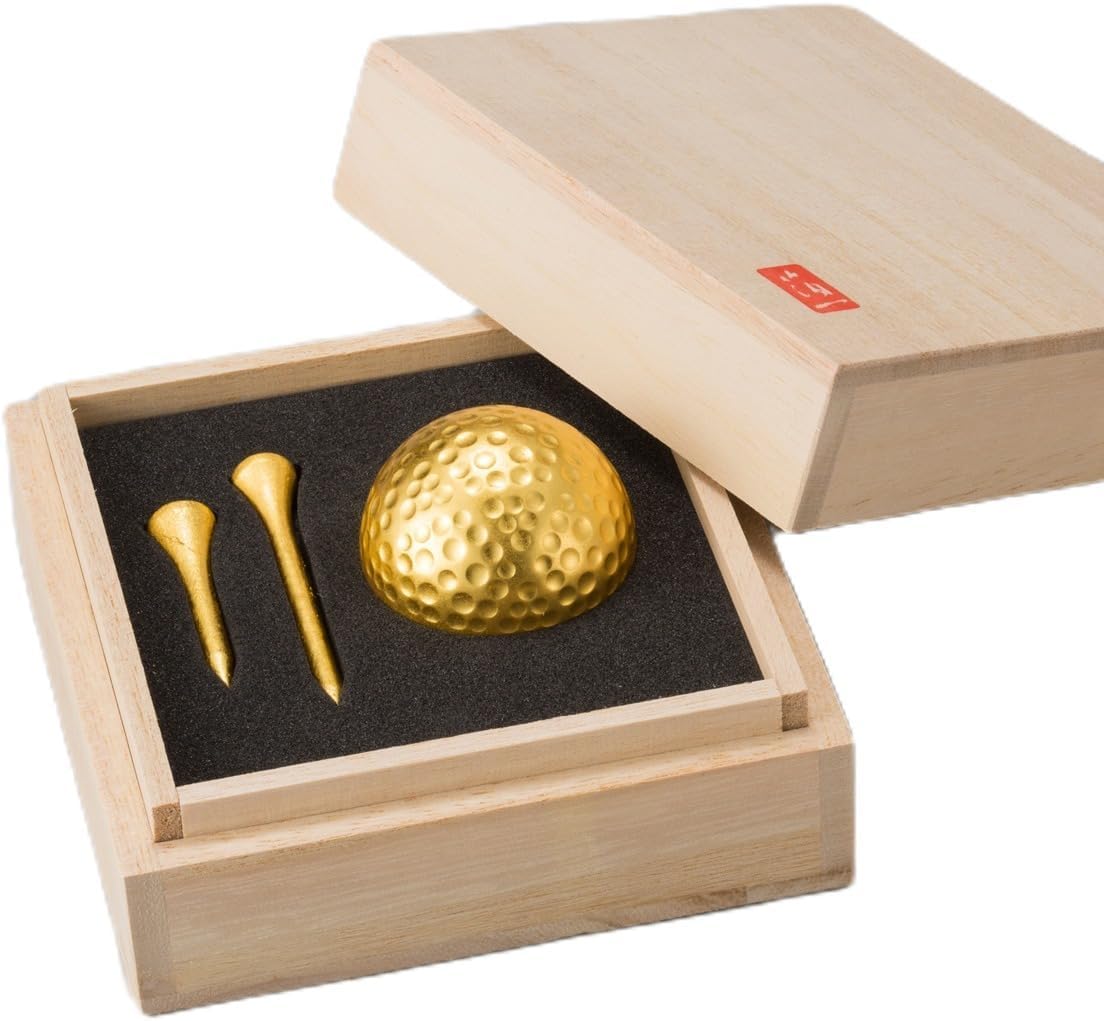FULTAC A125-99021 Golf Ball & Tea Set, Single, Gold, Ball, Diameter 43, Tee, 1.6, 2.4 inches (40, 60 mm)