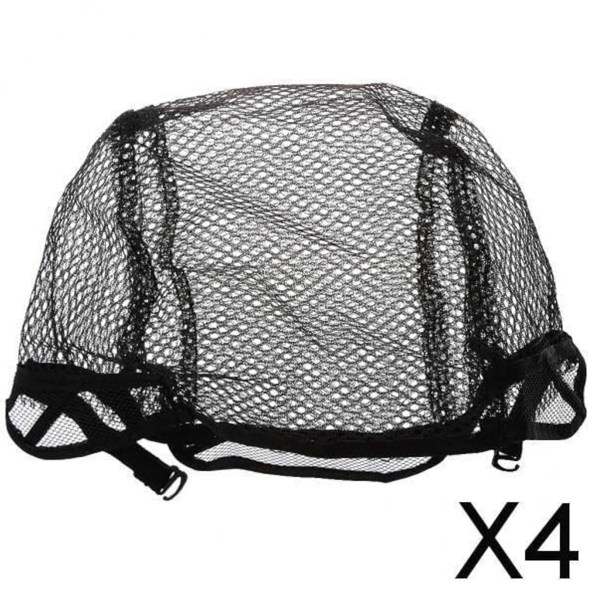 4x Hair Wig Weaving Cap Snood Net, Breathable Black